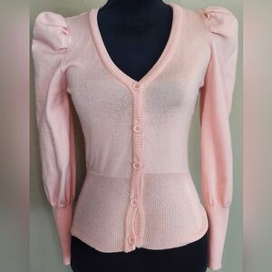 Pleaded sleeve cardigan